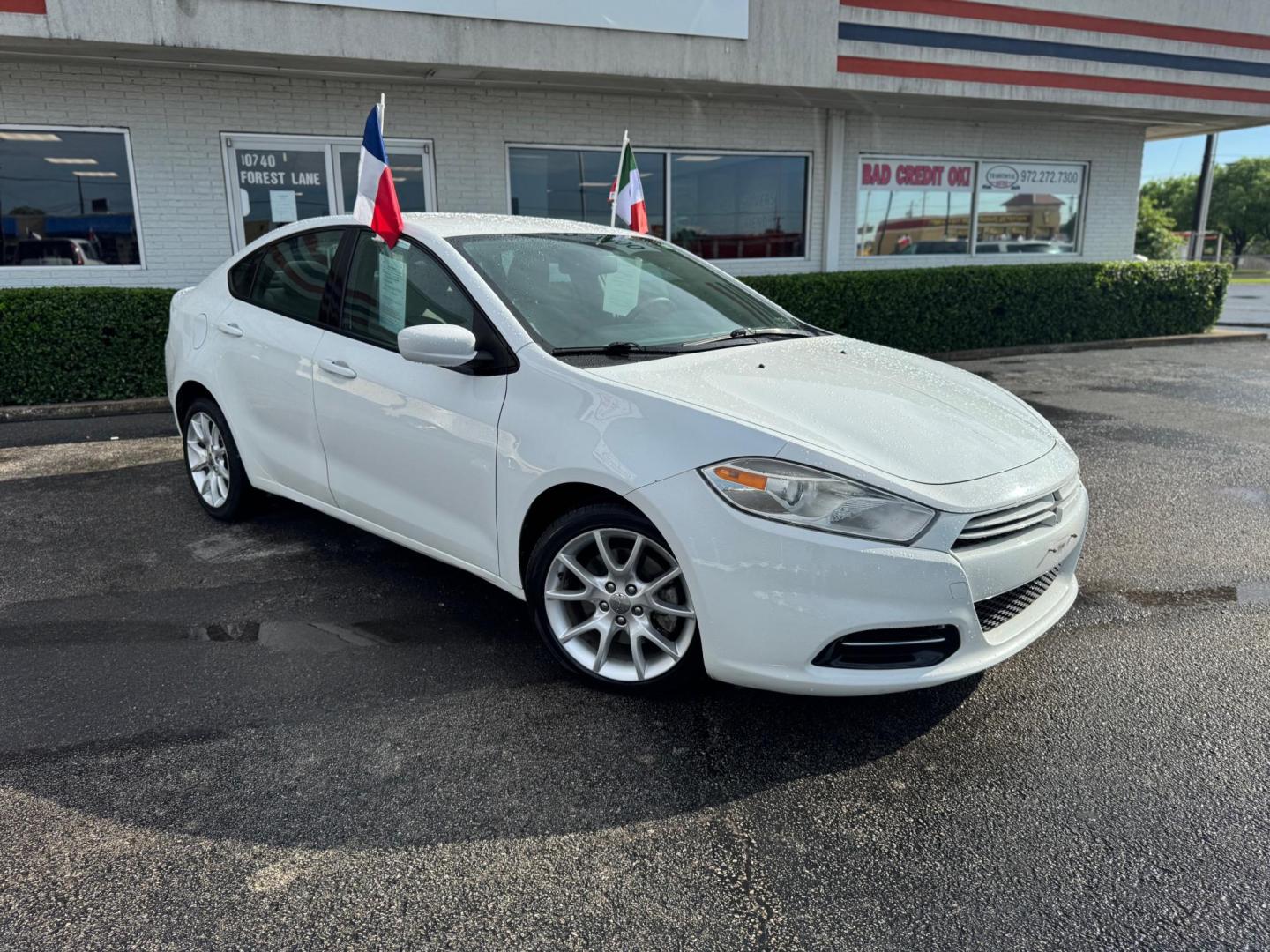 2013 WHITE DODGE DART SXT (1C3CDFBA7DD) , located at 10740 Forest Lane, Dallas, TX, 75243, (972) 272-7300, 32.908588, -96.701813 - Photo#1