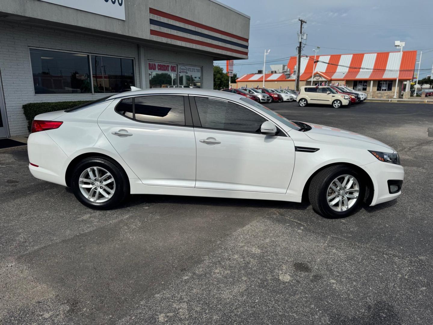 2013 WHITE KIA OPTIMA LX (KNAGM4A77D5) , located at 10740 Forest Lane, Dallas, TX, 75243, (972) 272-7300, 32.908588, -96.701813 - Photo#2