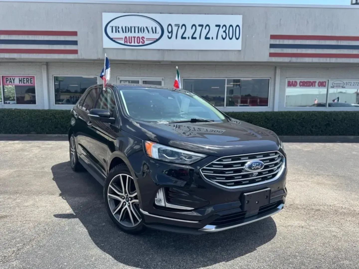 2019 BLACK Ford Edge Titanium (2FMPK3K97KB) with an 2.0L L4 DOHC 16V engine, 6A transmission, located at 10740 Forest Lane, Dallas, TX, 75243, (972) 272-7300, 32.908588, -96.701813 - **Explore the Open Road with the 2019 Ford Edge Titanium SUV - Perfect for Your Next Adventure!**<br /> <br /> Are you ready to embark on your next adventure or simply elevate your daily commute? The 2019 Ford Edge Titanium SUV is your ticket to freedom, combining style, comfort, and performance in - Photo#2
