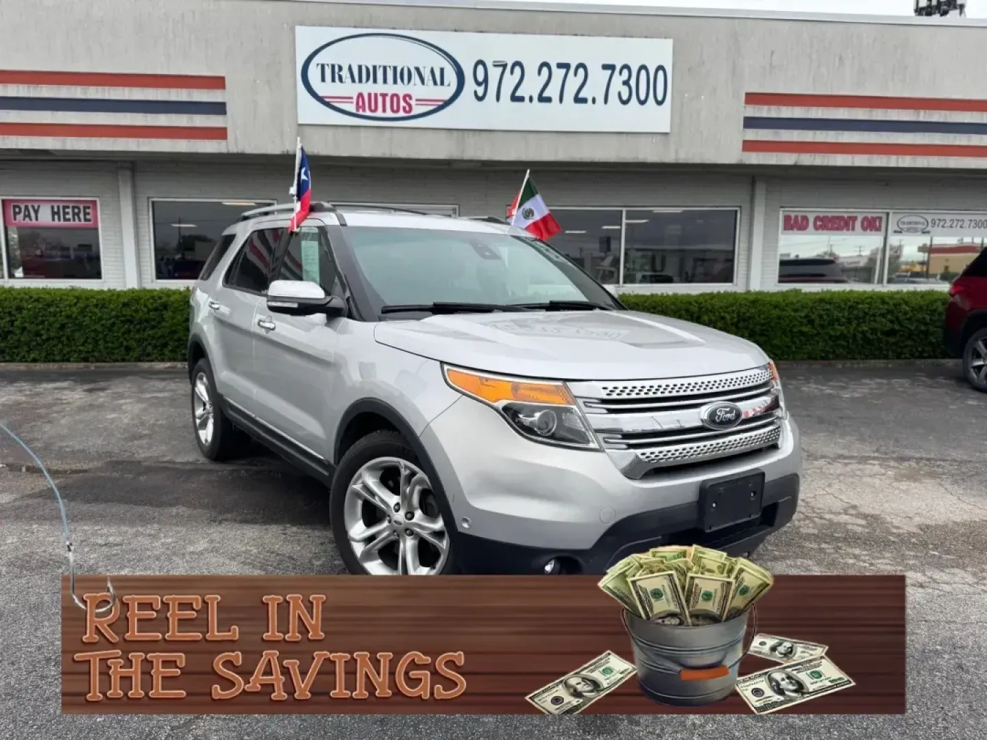 2014 SILVER Ford Explorer Limited 4WD (1FM5K8F82EG) with an 3.5L V6 DOHC 24V engine, 6-Speed Automatic transmission, located at 10740 Forest Lane, Dallas, TX, 75243, (972) 272-7300, 32.908588, -96.701813 - **Unleash Adventure with This 2014 Ford Explorer Limited 4WD!**<br /> <br /> Are you ready to elevate your family outings or weekend getaways? Look no further than this stunning 2014 Ford Explorer Limited 4WD, available now at Traditional Autos in Dallas, TX. Perfect for those who love to explore th - Photo#0