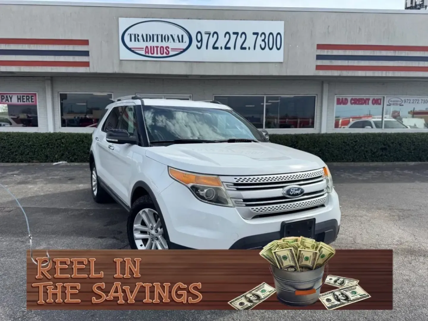 2014 WHITE Ford Explorer XLT FWD (1FM5K7D86EG) with an 3.5L V6 DOHC 24V engine, 6-Speed Automatic transmission, located at 10740 Forest Lane, Dallas, TX, 75243, (972) 272-7300, 32.908588, -96.701813 - If you're searching for a spacious and reliable SUV that can handle family trips, weekend adventures, or daily commuting with ease, look no further than this stunning 2014 Ford Explorer XLT FWD available at Traditional Autos. With its generous seating for up to seven passengers, this versatile SUV i - Photo#0