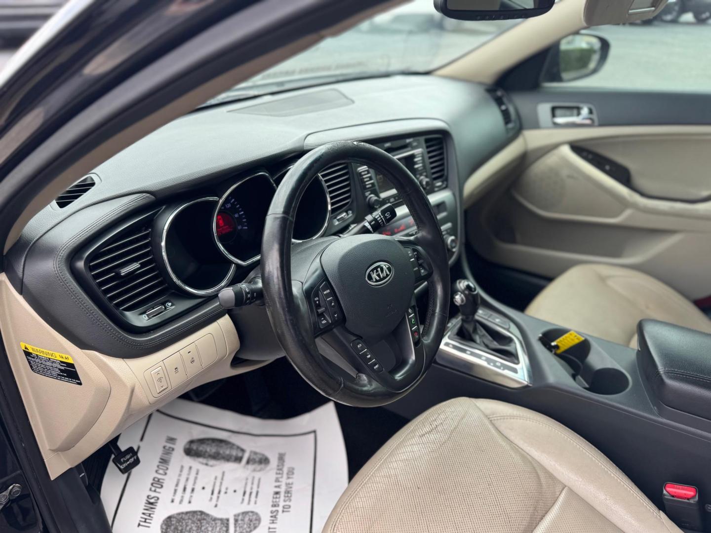 2012 BLACK KIA OPTIMA EX; LX EX (5XXGN4A77CG) with an 2.4L L4 DOHC 16V engine, 6-Speed Automatic transmission, located at 10740 Forest Lane, Dallas, TX, 75243, (972) 272-7300, 32.908588, -96.701813 - Photo#7