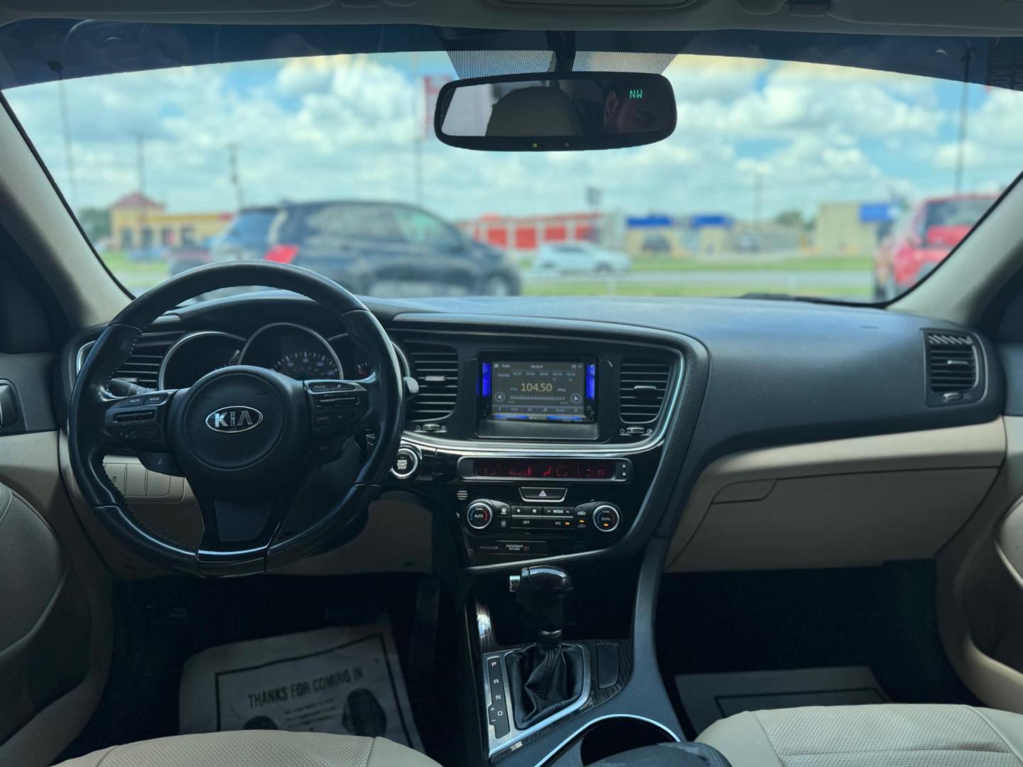2014 GOLD KIA OPTIMA EX; LX EX (5XXGN4A72EG) with an 2.4L L4 DOHC 16V engine, 6-Speed Automatic transmission, located at 10740 Forest Lane, Dallas, TX, 75243, (972) 272-7300, 32.908588, -96.701813 - Photo#6