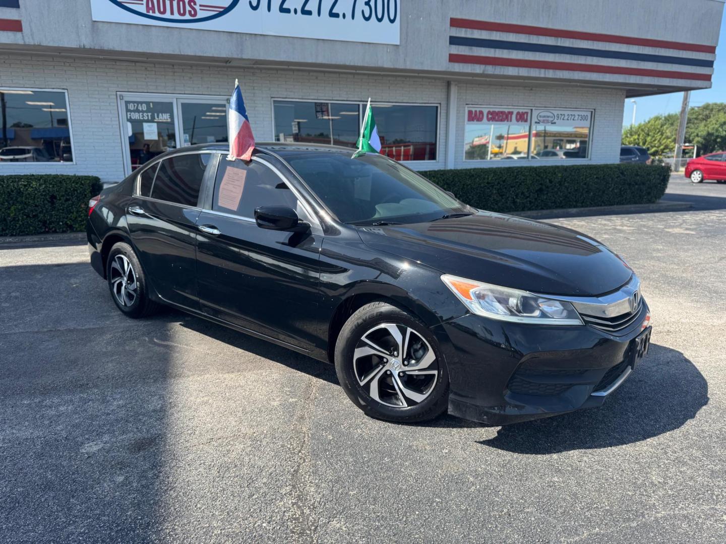2016 BLACK HONDA ACCORD LX LX Sedan CVT (1HGCR2F39GA) with an 2.4L L4 DOHC 16V engine, CVT transmission, located at 10740 Forest Lane, Dallas, TX, 75243, (972) 272-7300, 32.908588, -96.701813 - Photo#1